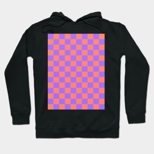 Orange and Purple Checkered Pattern Hoodie